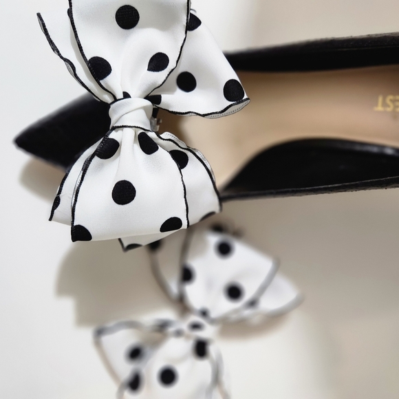 Shoe Clips Black and White Polka Dot Shoe Bows - Picture 5 of 7